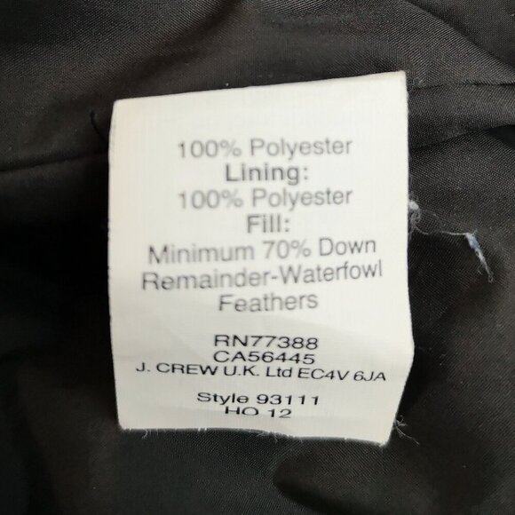 J.Crew Ladies Size Large Black & Beige Full Zip Lined Minimum 70% Down Fill Vest - Picture 4 of 9